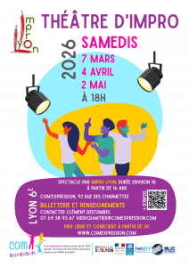 Affiche programmation spectacles théâtre d'impro